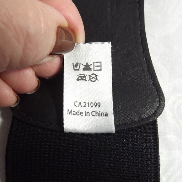 Southwestern Style Black and Silver Stretch Belt, Sz M/L - Picture 5 of 8